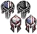 Variety Pack of Small Spartan Helmet Skull Molon Labe Decal Sticker Sniper USA Flag(4 Pack)