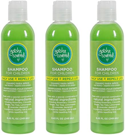 3 PK SHAMPOO BY GOTCHA COVERED | Head LICE Prevention Shampoo | All Natural Has Lavender, Rosemary, Citronella, Tea Tree Essential Oils |3 Bottles 8.45 oz Each 25.35 oz Total |