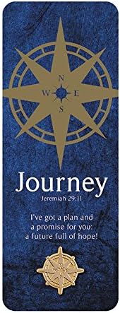 Journey Jeremiah 29:11 Compass Bookmark and Lapel Pin Graduation Class of 2018 Gift, 6 Inches