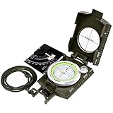 Sportneer Multifunctional Military Lensatic Sighting Compass with Inclinometer and Carrying Bag, Waterproof and Shakeproof, Army Green