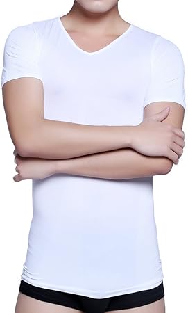 Amazon Trendmarche 加圧シャツ 加圧インナー 消臭汗取り 強加圧 脇汗パッド付き 吸汗速乾 防臭 Vネック メンズ お腹引き締め ホワイト Lサイズ Kaatutshirt3tl白 Trendmarche 補正下着トップス