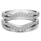 TwoBirch 0.57 Ct. Double Infinity Wedding Ring Guard Enhancer in Sterling Silver with Cubic Zirconia