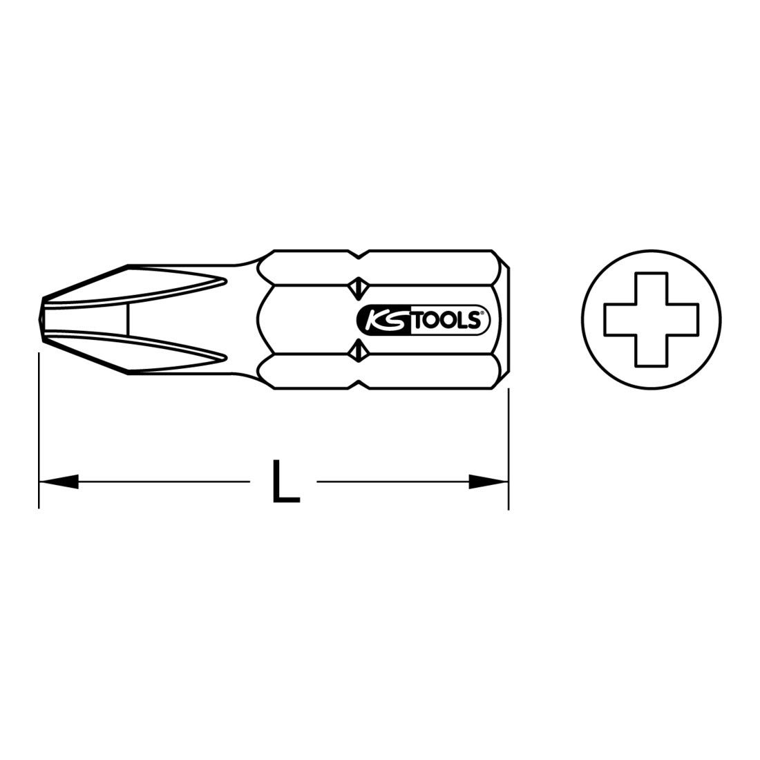 KS TOOLS 918.3106 TORSIONpower bit, 25mm, PH15pcs, Chromé Satiné, Variety pack - Image 3