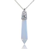 Justinstones Gemstone Hexagonal Pointed Reiki Chakra Pendant Necklace 20"