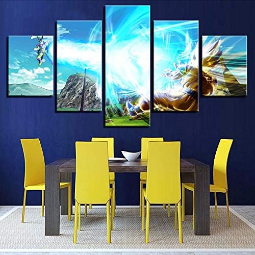 Cczxfcc Canvas Paintings Wall Art Framework Home Decor 5 Pieces Vegeta Z Pictures Living Room Hd Prints Poster-30X40/60/80Cm-No Frame