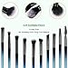 10 pcs Professional Eye Makeup Brushes Kit with a Portable Cosmetic Bag - HEDILINA Makeup Brushes Set, Blending Eyeshadow Eyebrow Concealer Smudge Lip Brushes (Sapphire Blue)
