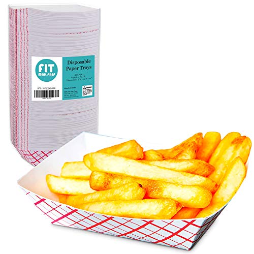 Buy [250 Pack] 0.5 lb Heavy Duty Disposable Red Check Paper Food Trays