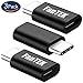 FanTEK USB C Adapter, Mini USB Type C 3.1 Male to Micro USB Female Converter Cable Charger for V20, P9, Lumia 950, Axon 7, BLU Pure XR, Aluminum Black, 3 Pack