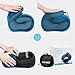HOMIEE Travel Pillow 100% Pure Memory Foam Neck Pillow, Airplane Travel Kit with Earplugs, 3D Eye Mask, Portable Storage Bag, Comfortable Breathable Cover Machine Washable Pillow Case