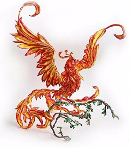 Phoenix figurine "Animated fire",Phoenix on the branch,Firebird figurine,Fire-bird statuette,sculpture