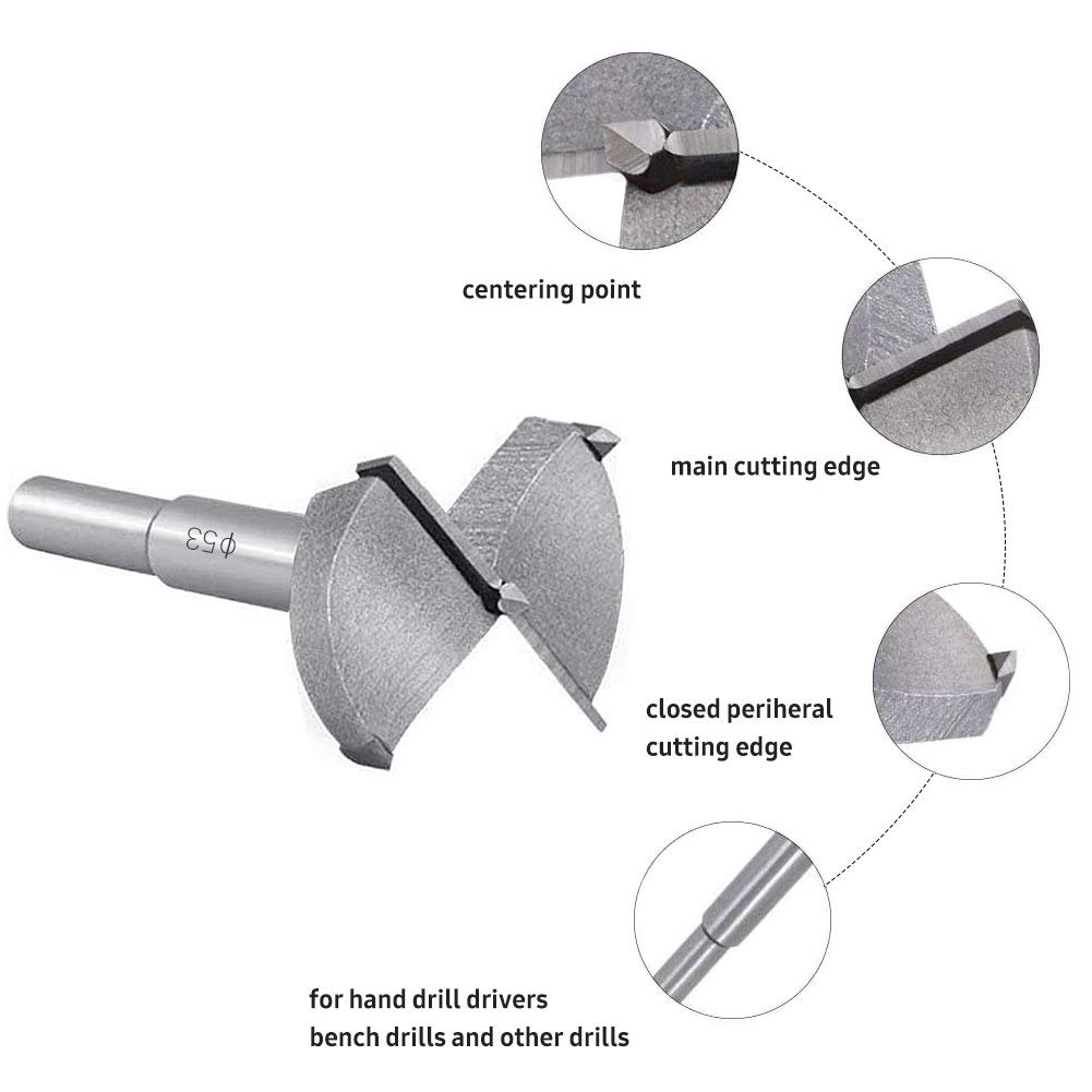 flintronic Forstner Drill, 53mm Carbide Steel Boring Hole Saw - Image 4