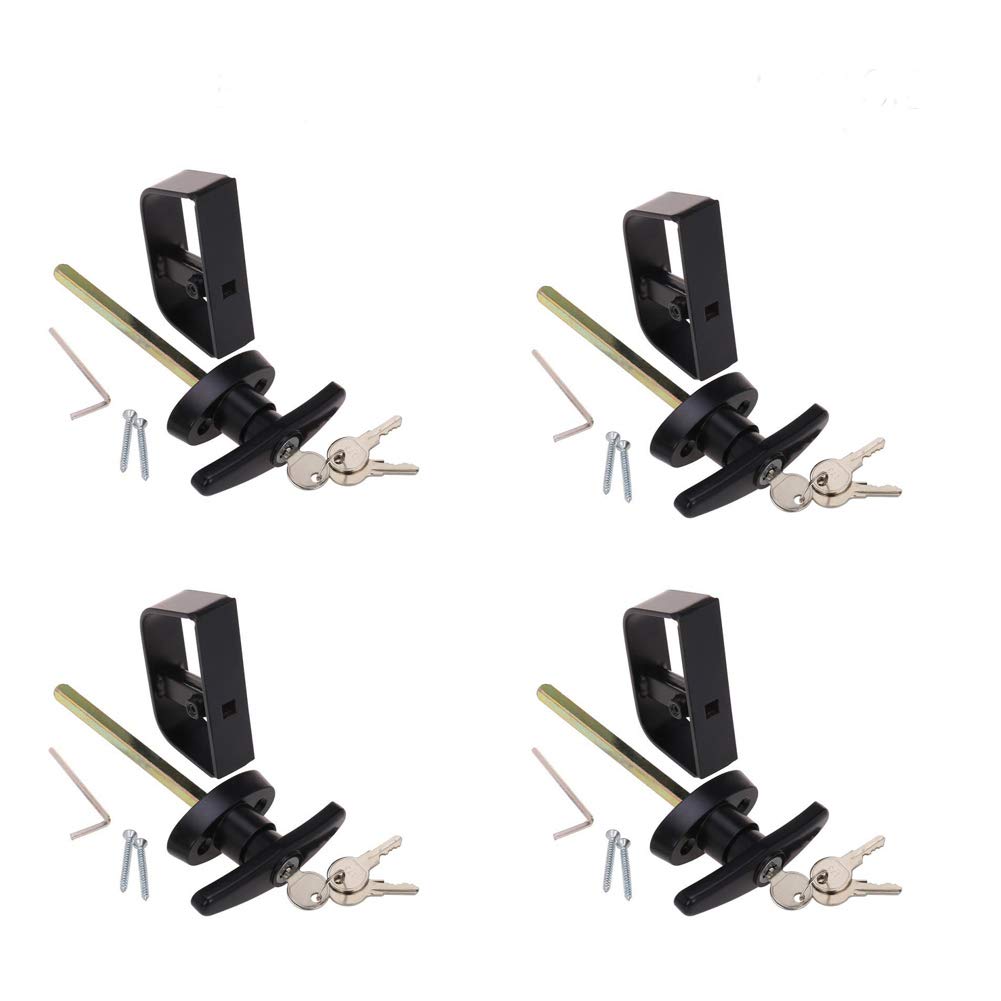 Photo 1 of StartFine 4½" T-Handle Shed Door Lock Handle with Lock Keyed Alike Garage t Handle Shed Latch Hardware Locking Handle 4-1/2“ T-Handle 4kits