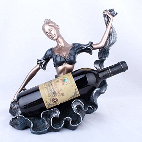 ZJJ Wine Rack Resin Crafts European Blue Dress Beauty Decoration Creative Living Room TV Cabinet Wine Cabinet Decoration