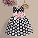Hotone Baby Girls'  Polka Dot Flower Fancy Dress - 5-6 Years - Navy Blue
