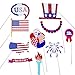 EBTOYS 4th of July Photo Booth Props 26-Kit Patriotic Props on a Stick for Independence Day Party Supplies