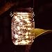 Homeleo 4 Pack 20 Led Warm White Waterproof Solar Mason Jar Light Lid with Hangers for Regular Mouth Mason Jar Outdoor Garden Backyard Christmas Halloween Decoration(Jars Not Included)