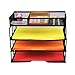 ProAid Mesh Office Desk Organizer 3-Tier Stackable Letter Tray Organizer Sorter with 3 Compartments, Black