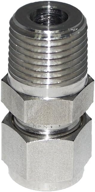 RFS Stainless Steel SS316 Male Connector Compression Fitting, 1/2" OD X 1/4” NPT, Double Ferrule Compression Adapter Connector, Heavy Duty Ferrule Fitting for Hydraulic System