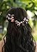 Missgrace Bridal Flower and Leaf Rose Gold Crystal Hair Vine Wedding Vintage Headpiece Women Leaf Headband Bohemian Rose Gold Headpiece Bridal and Wedding Hair accessories Festival Party Headpiece