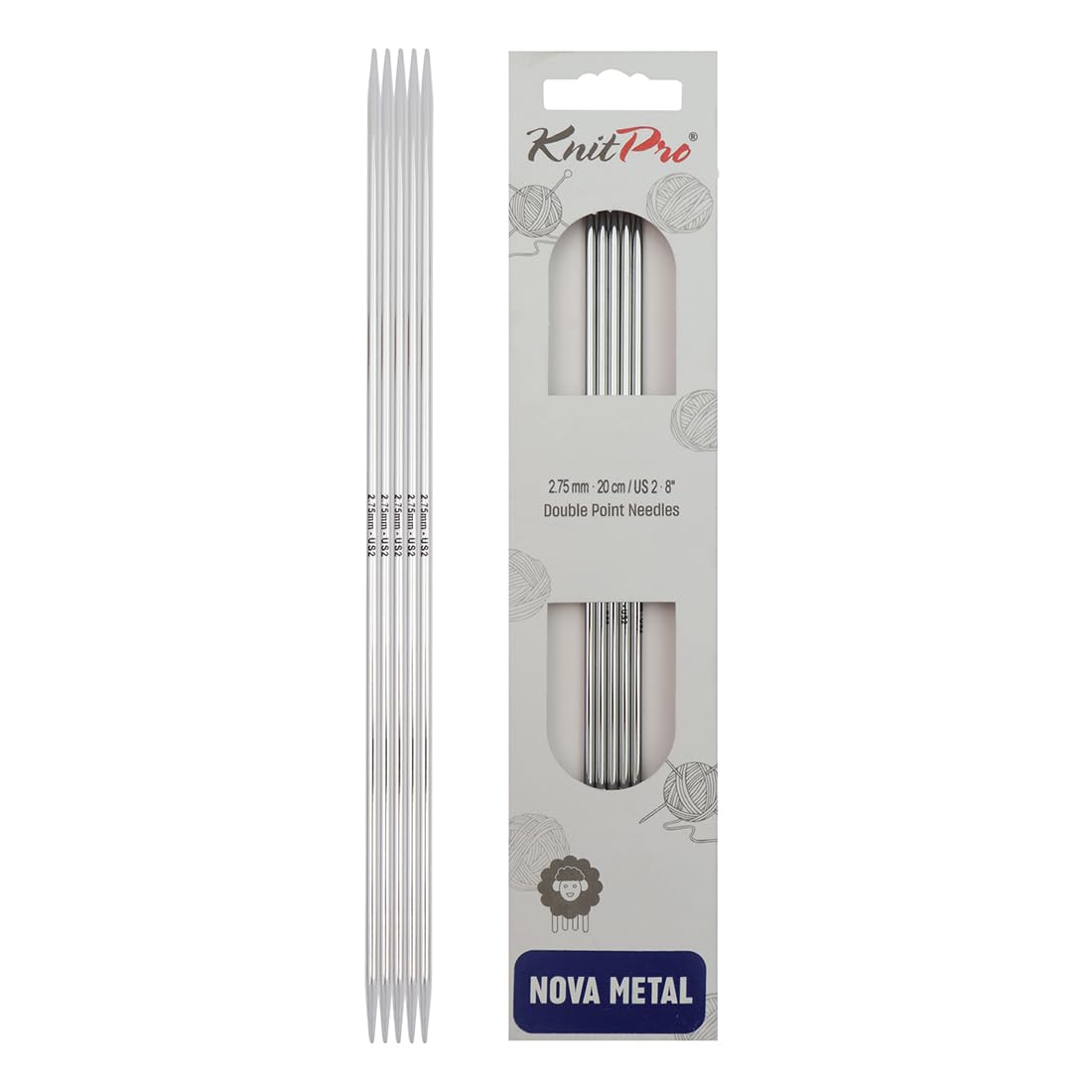 KnitPro Nova Double Pointed Needles 8" (20cm) | 2.75mm