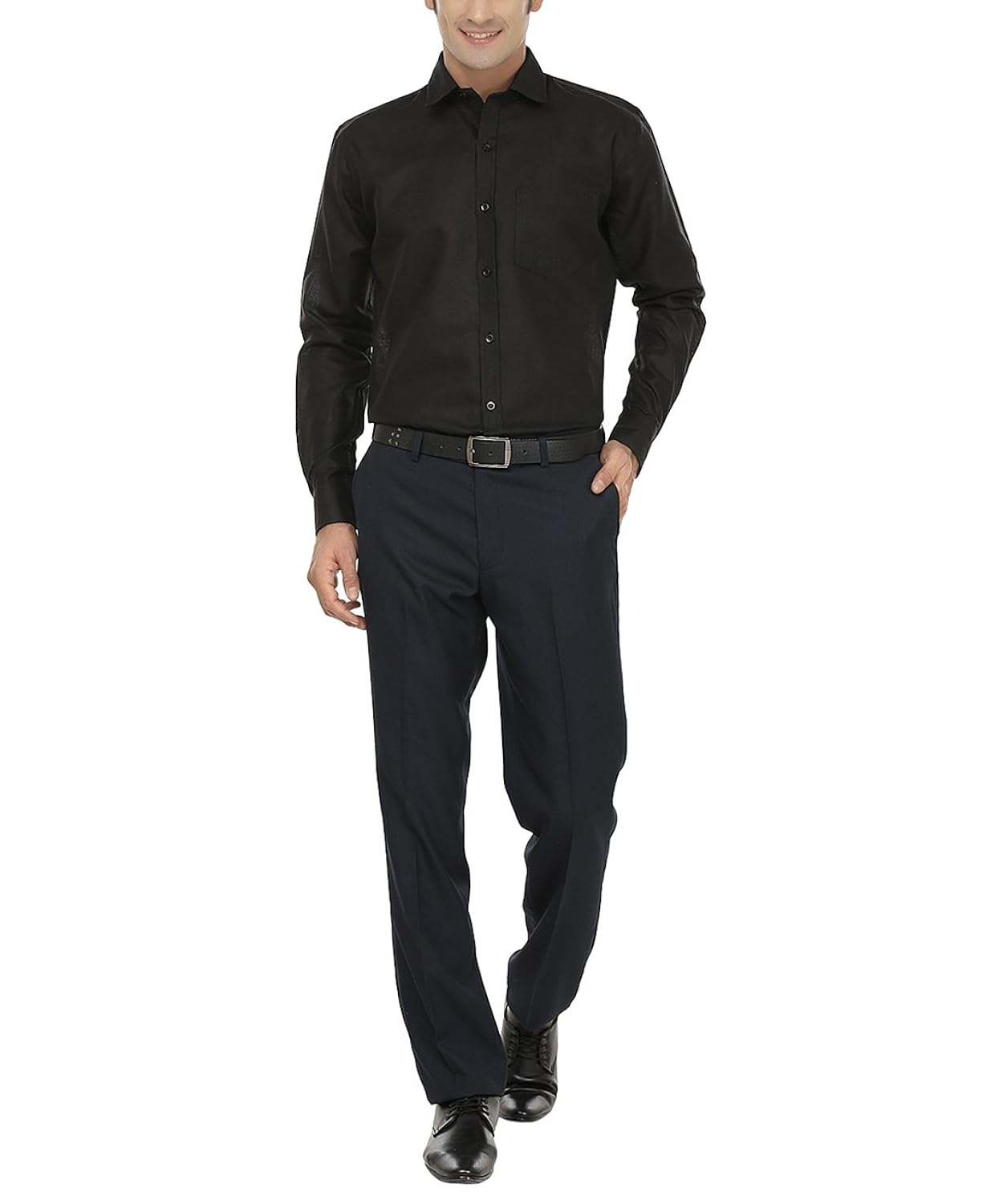 jay & u men's cotton linen blend formal shirt