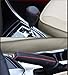 Bwen Genuine Leather Gear Shift Cover & Hand Brake Cover for Toyota Corolla 2014-2018, Black with Red Stitches