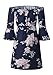 YOMISOY Women Summer Long Sleeve Off The Shoulder Floral Print Mini Party Dress