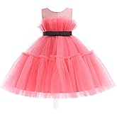 Kismissal Toddler Flower Girl Dress Backless Puffy Tutu Dress for Baby Girls Puff Sleeve Pageant Dresses Birthday Party