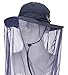 CAMO COLL Outdoor Anti-Mosquito Mask Hat with Head Net Mesh Face Protection (Navy Blue, One Size)