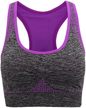 Racerback Sports Bras - Padded Seamless High Impact Support for Yoga Gym Workout Fitness(Large,Purple)