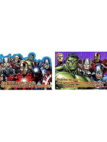 Avengers 'Assemble' Invitations & Thank You Cards w/ Envelopes (8ct each)