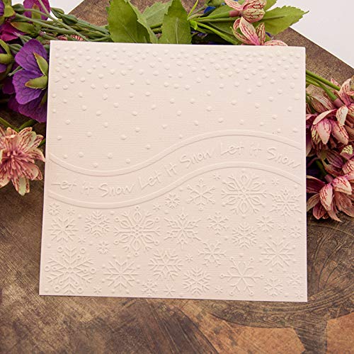 Kwan Crafts Merry Christmas Snowfall Let it Snow Snowflake Plastic Embossing Folders for Card Making Scrapbooking and Other Paper Crafts, 15x15cm