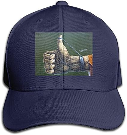 Street Graffiti Thumbs Up Stretch Fit Unconstructed Men Comfortable Cap Polo Style Low Profile Navy