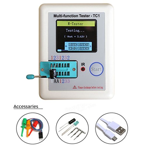 TFT Transistor Tester Capacitance Meter LCR ESR NPN PNP Capacitor Checker Detector USB Charging LCR-TC1 Stevlogs