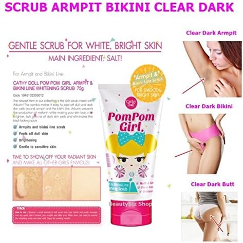Net.1 X 75 g Cathy Doll Pom Pom Girl Armpit &amp; Bikini Line Whitening, Scrub Fresh