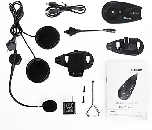 SaSaMall Vnetphone 2014 New V5-1200 1200m Motorcycle Bluetooth Intercom Wireless Helmet Headset Interphone Full Duplex Talking for 5 Riders