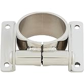 Speedway Motors Universal Steering Column Mount, Adjustable Angle, Fits 2 Inch OD Column Tubes, Easy Installation, Stainless Steel Finish, Simple 4-Bolt Floor Mounting Design