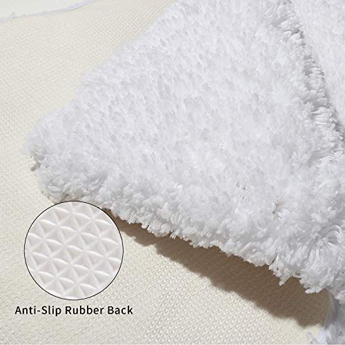 Sheepping Bath Rug Runner White Absorbent Long Bath Mat for Bathroom - Washable Non Slip Bath Mat Decorative Floor Mats Carpet for Bathroom - 59 x 20 inch