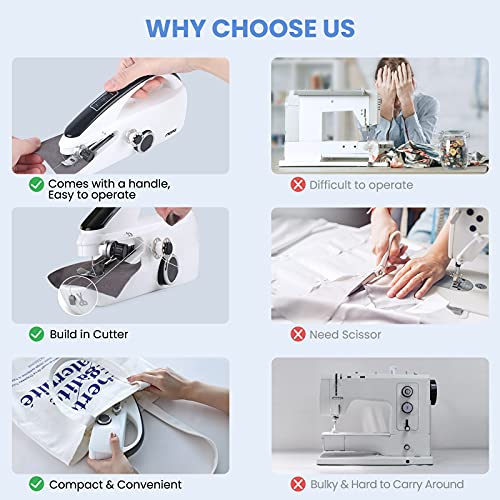 UALAU Handheld Sewing Machine, Mini Portable Sewing Beginners Cordless