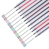 Gel Pens Set 0.5mm Colored Gel Art Markers Fine Point Pen, Neutral Gel Ink Ballpoint Pens for Adult Coloring Drawing Doodling Scrapbooking 12 Colors Pack