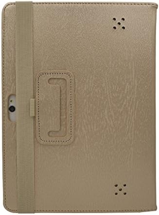 Transwon Yuntab K107 Case, PU Leather Stand for Batai 10, MaiTai 10 Inch, BEISTA K107 10.1 Inch, Plum Optimax 10, Lnmbbs HD 10 Inch 3G Tablet, LLLtrade 10.1 Inch Tablet, GIMTVTION PT107 10.7 - Gold