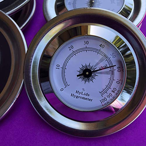 image for HyLids - Regular Mouth - Analog - Curing Jar Hygrometer Lids. Makes a 