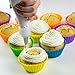 Bakeitfun Silicone Cupcake Liners Set, A Pack Of 12 Jumbo Size Reusable Non-Stick Baking Cups In 6 Colors, Piping Bag, Decorating Tips And Decoration Pen, And German Food Grade Materials