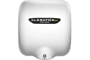 XLERATOReco XL-BW-ECO 1.1N High Speed Commercial Hand Dryer, Excel Dryer, White Thermoset Cover, Automatic Sensor, Surface Mount, Noise Reduction Nozzle, LEED Credits, No Heat 4.5 Amps 110/120V
