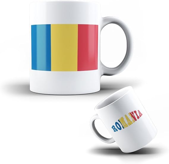 KOO Interactive Ceramic Mug Romania Coffee Cup Romanian Flag