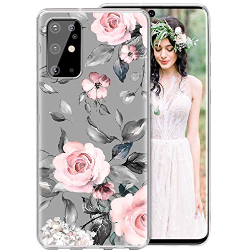Galaxy S20 Plus Case for Girls Women, iDLike Floral Flower Cute