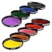 Neewer® 52MM Complete Full Color Lens Filter Set (9pcs) for Camera Lens with 52MM Filter Thread - Includes: Red, Orange, Blue, Yellow, Green, Brown, Purple, Pink and Gray ND Filters + Filter Carry Pounch + Microfiber Lens Cleaning Cloth