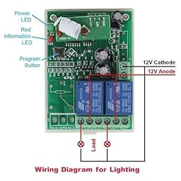 eMylo DC 12V 1CH RF Relay Wireless Remote Control Light