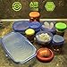Silicone Stretch Lids Set (6pc) | Includes 4pc. Food Huggers Silicon Food Savers | Reusable Eco-friendly Dishwasher & Freezer Safe | Keeps Food Fresh, Fits All Containers Sizes & Shapes By GreenFare