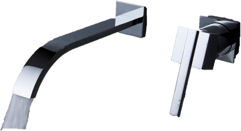 Zingcord Wall Mount Contemporary Brass Widespread Waterfall